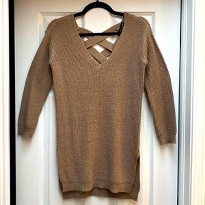 NWOT - Ambiance Apparel - camel criss cross sweater
